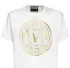 T-shirt 73GAHT05 T-SHIRT LOGO METALLIZZATO Bianco Oro