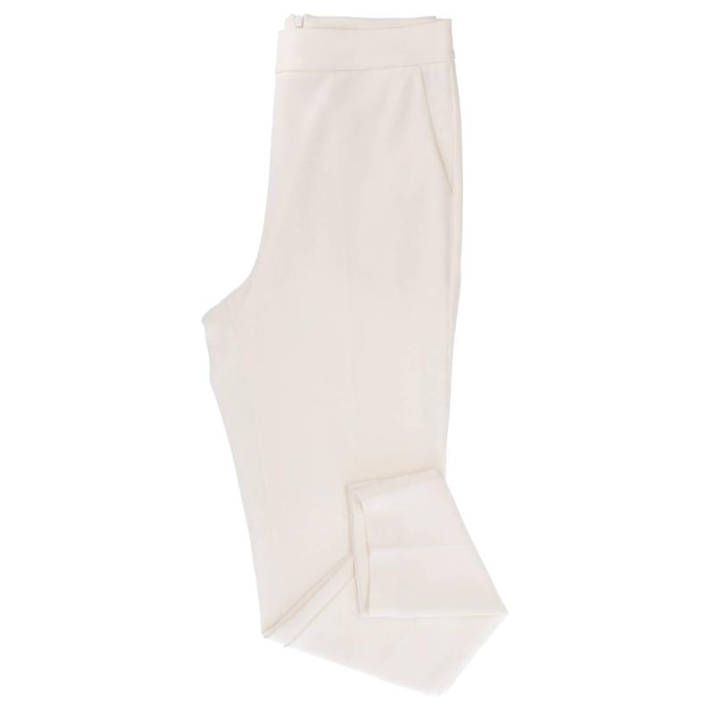 Pantaloni PANTALONE STRETTO ZIP Bianco Panna
