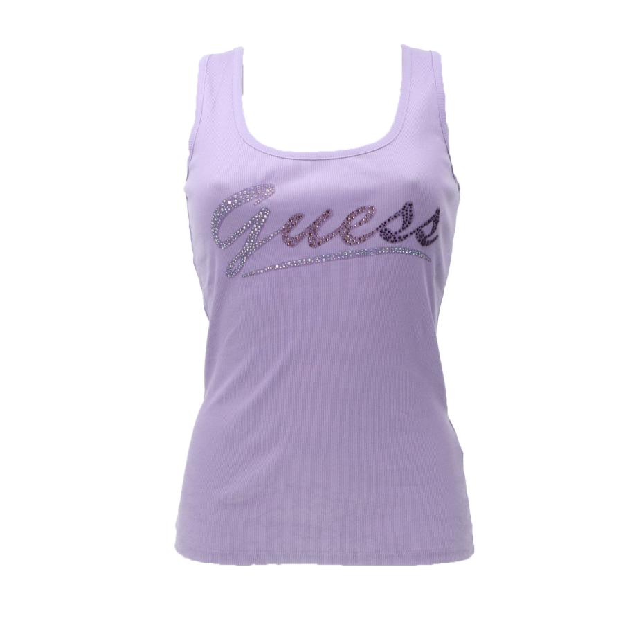 Guess Canotte LOGO TANK TOP Lilla 1