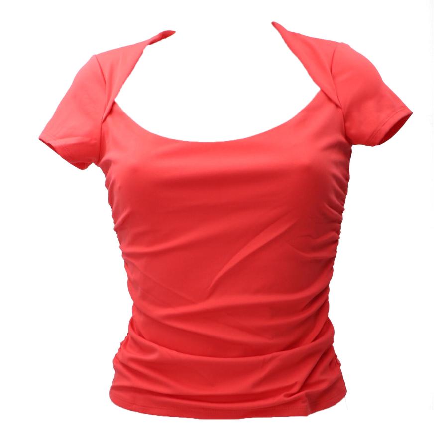 Guess Maglia FARAH SHIRRED TOP Rosso Corallo 1