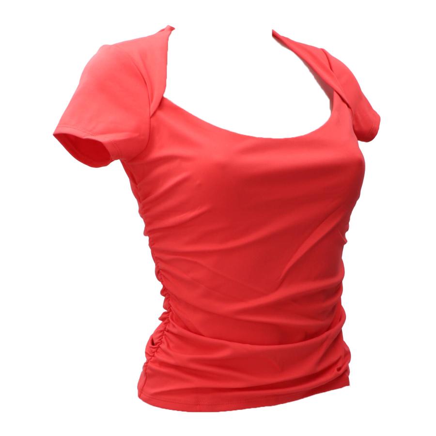 Guess Maglia FARAH SHIRRED TOP Rosso Corallo 2