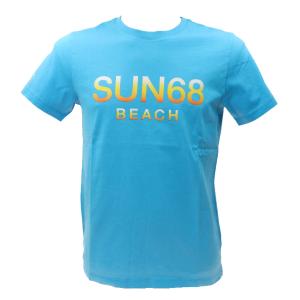 T34141 BEACH BIG LOGO S/S Azzurro