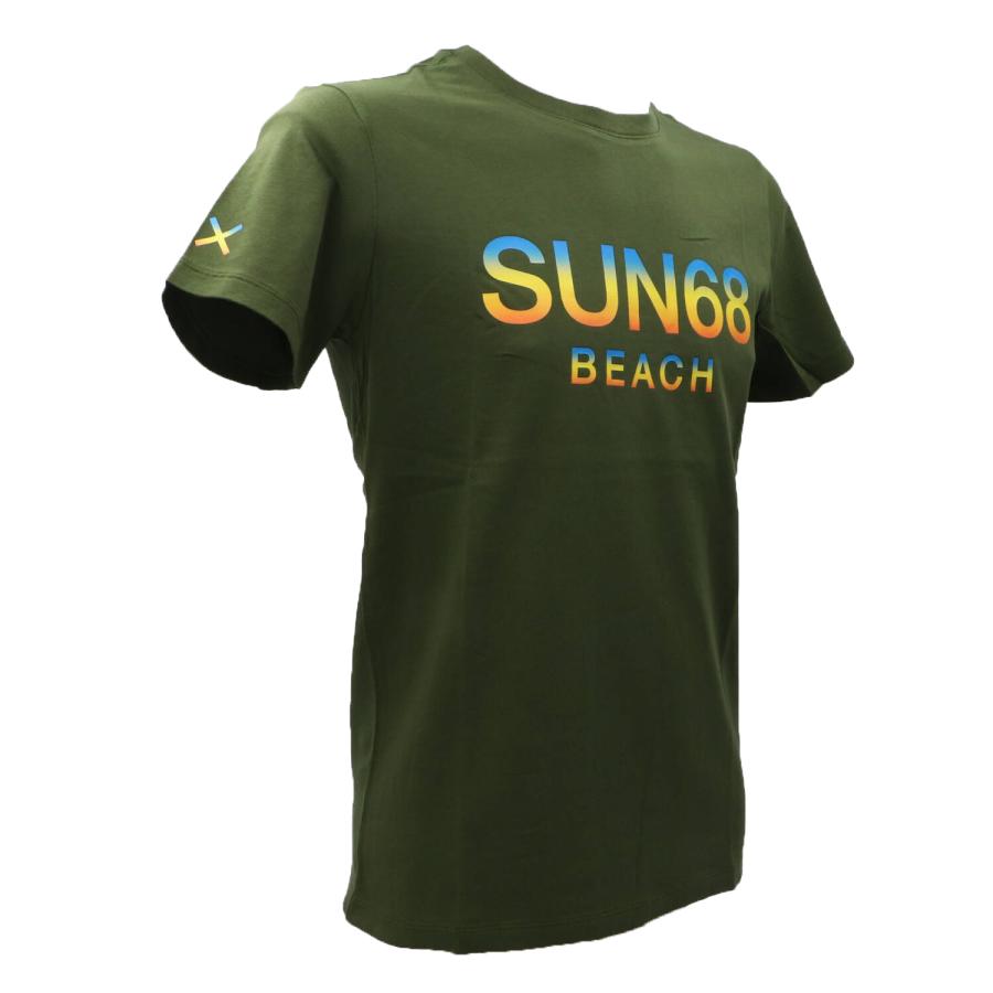 Sun 68 T-shirt T34141 BEACH BIG LOGO S/S Verde Scuro 2