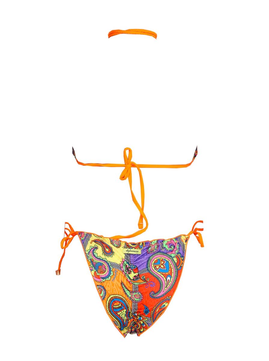 4giveness Costume Bikini triangolo e slip Arancione multicolor 2