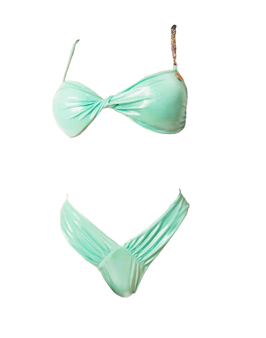 4giveness Costume Bikini fascia slip FGBW3748 Verde Acqua 1
