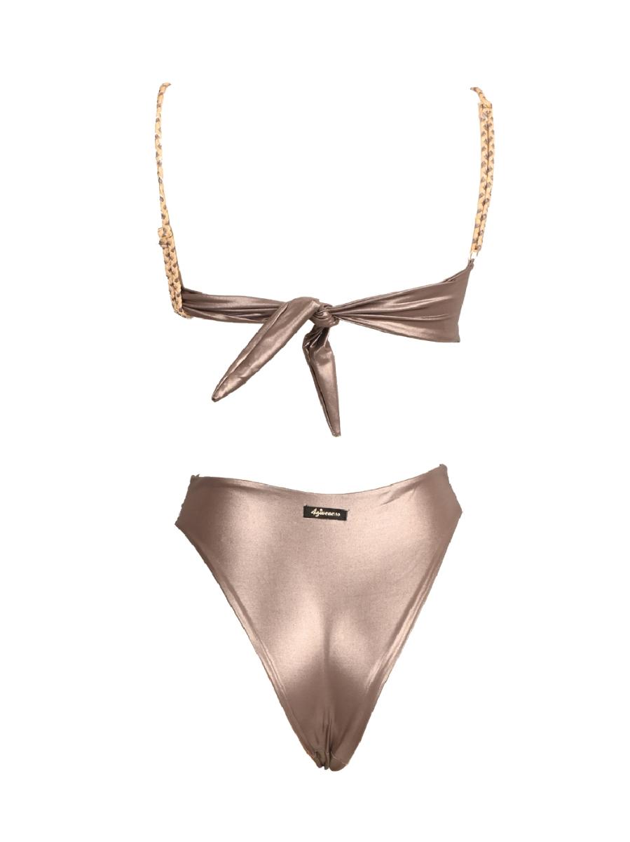 4giveness Costume Bikini fascia slip FGBW3759 Marrone Bronzo 2