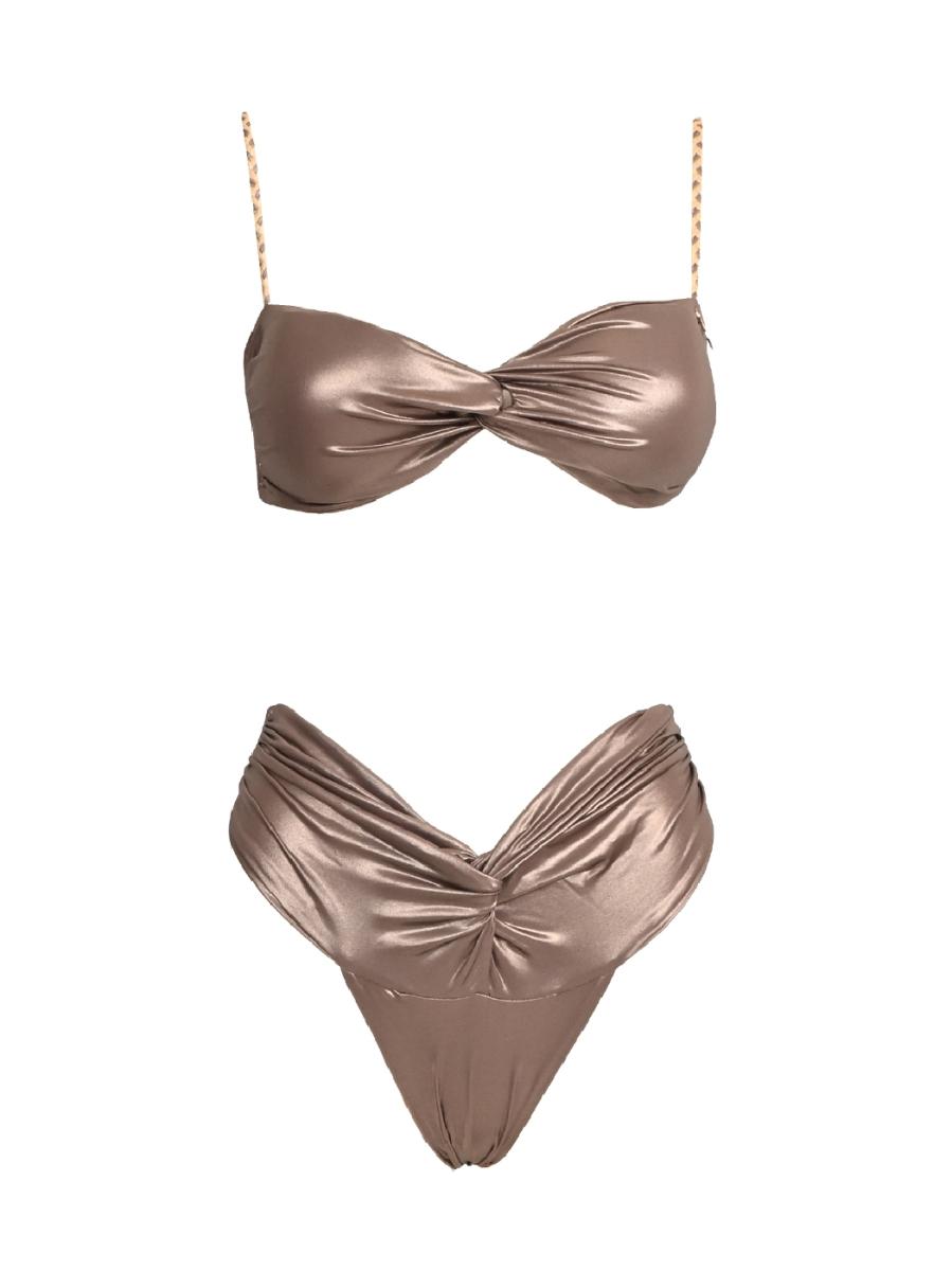 4giveness Costume Bikini fascia slip FGBW3759 Marrone Bronzo 1