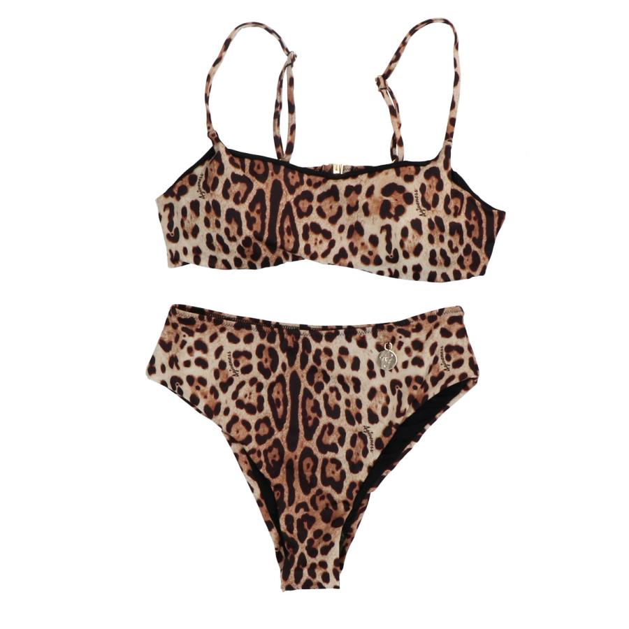 4giveness Costume Bikini top slip alto  Marrone leopardato 1