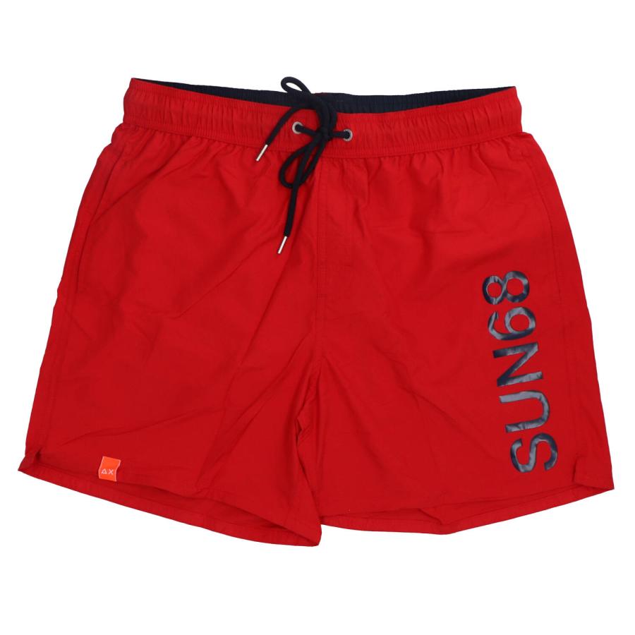 Sun 68 Costume H32103 SWIM PANT WITH MACRO LOGO ON FRONT Rosso 1