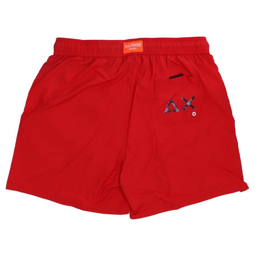 Sun 68 Costume H32103 SWIM PANT WITH MACRO LOGO ON FRONT Rosso 2