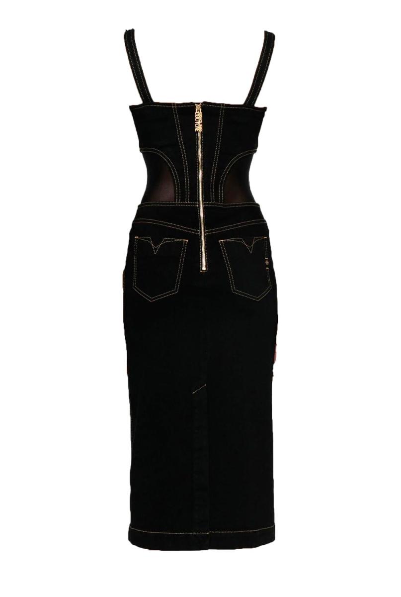 Versace Vestiti BUCKLE D STR SLOUCHY28 Nero Denim 3