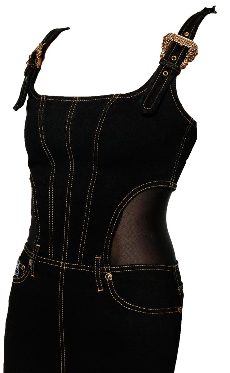 Versace Vestiti BUCKLE D STR SLOUCHY28 Nero Denim 2