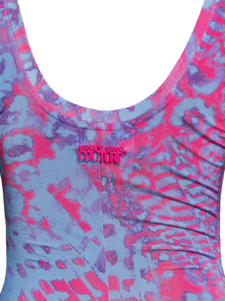 Versace Vestiti M ORGANZINO PRINT ANIMALIER Azzurro Multicolore 2