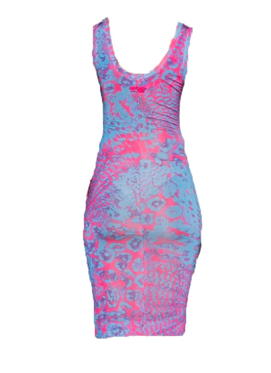 Versace Vestiti M ORGANZINO PRINT ANIMALIER Azzurro Multicolore 3