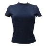 W4BI26J1314 SS MOCK NECK ALL OVER 4G TEE Blu