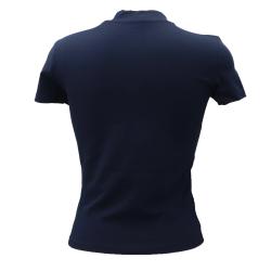 W4BI26J1314 SS MOCK NECK ALL OVER 4G TEE Blu