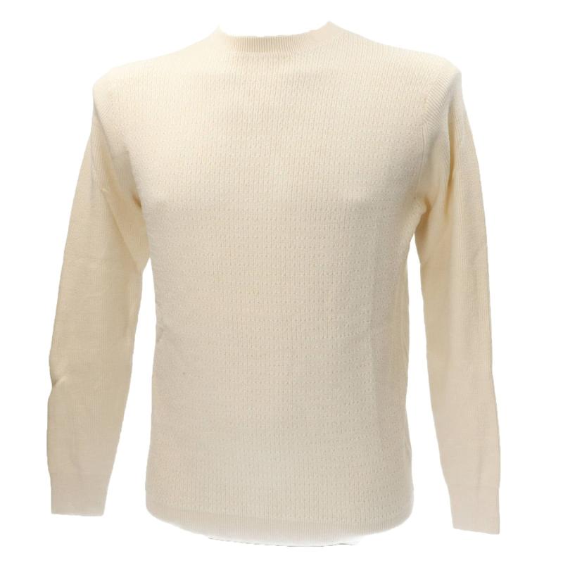 Maglioni PARICOLLO STRUTTURATO M09 Beige Panna