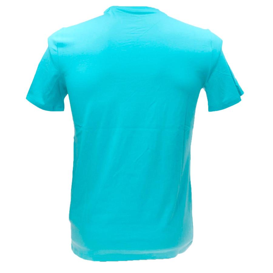 Guess T-shirt SS CN Triangle palm tee Azzurro 3