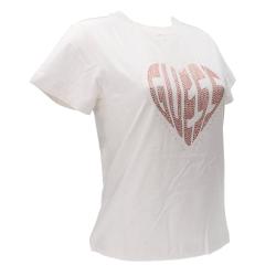 T-shirt Julia rhinestone ss Bianco panna