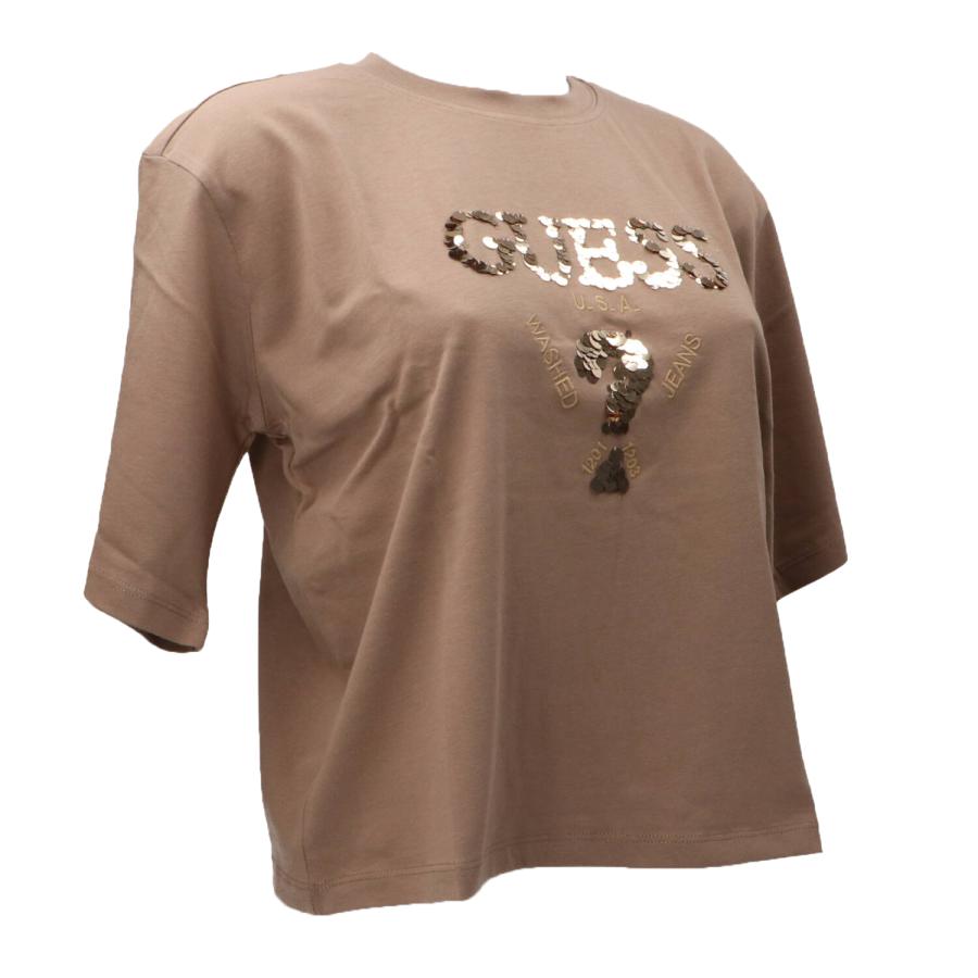 Guess T-shirt AURELIE BOXY TEE Marrone 2