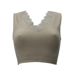 Top RAQUEL LACE SEAMLESS TOP SWTR Verde Militare