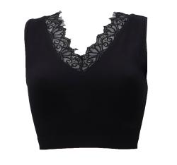 Top RAQUEL LACE SEAMLESS TOP SWTR Nero