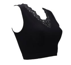 Top RAQUEL LACE SEAMLESS TOP SWTR Nero