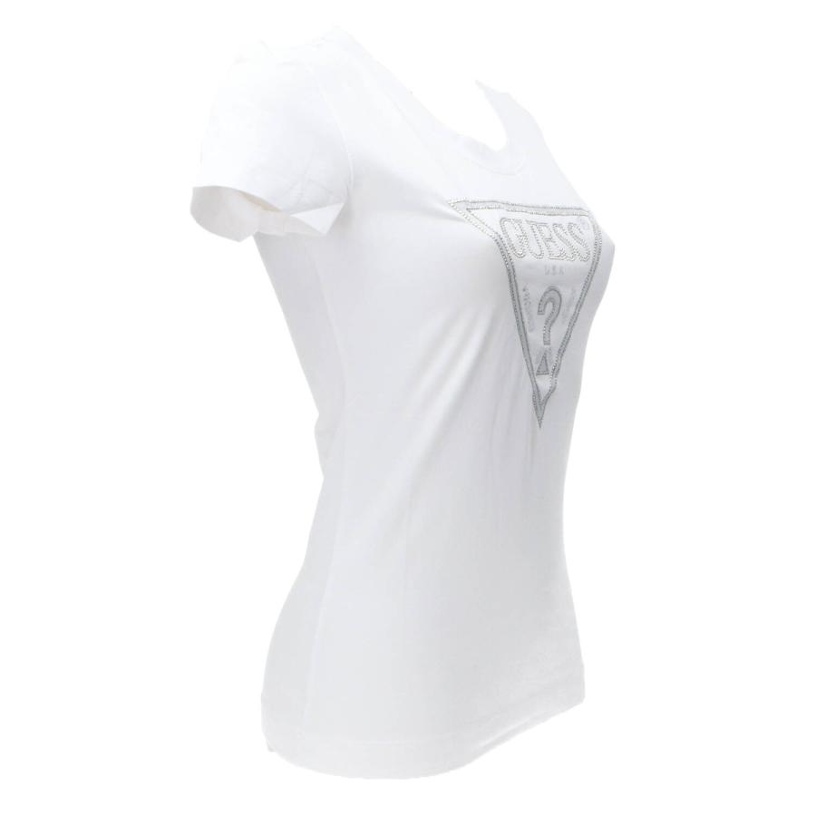 Guess T-shirt SS CN SHINY TRIANGLE TEE Bianco 2