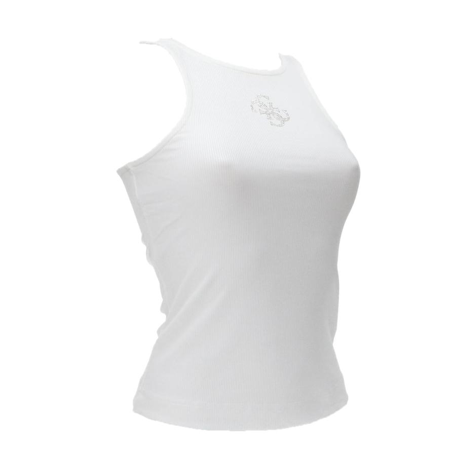 Guess Canotte NEW SL ROUND NK GUENDALINA TOP Bianco 2