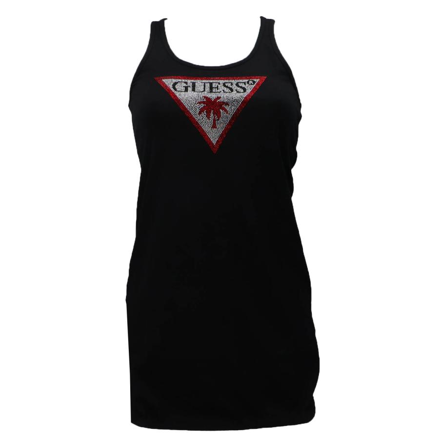 Guess Vestiti TRIANGLE RHINESTONES TANK Nero 1