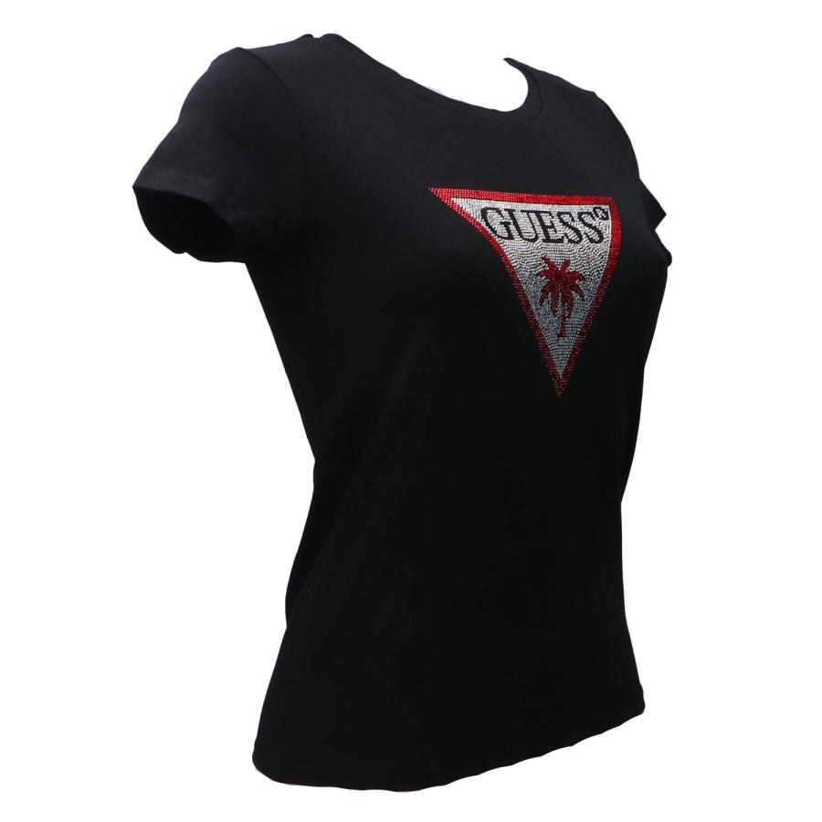 Guess T-shirt TRIANGLE RHINESTONES SS TEE Nero 2