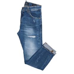 Jeans CARROT FIT SCRITTE LASER M62 Denim