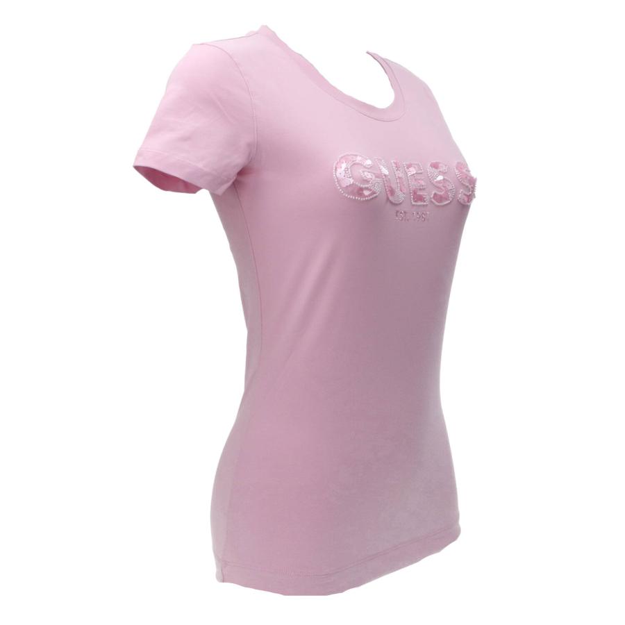Guess T-shirt  CN SS LOGO  SEGQUINS TEE Rosa 2