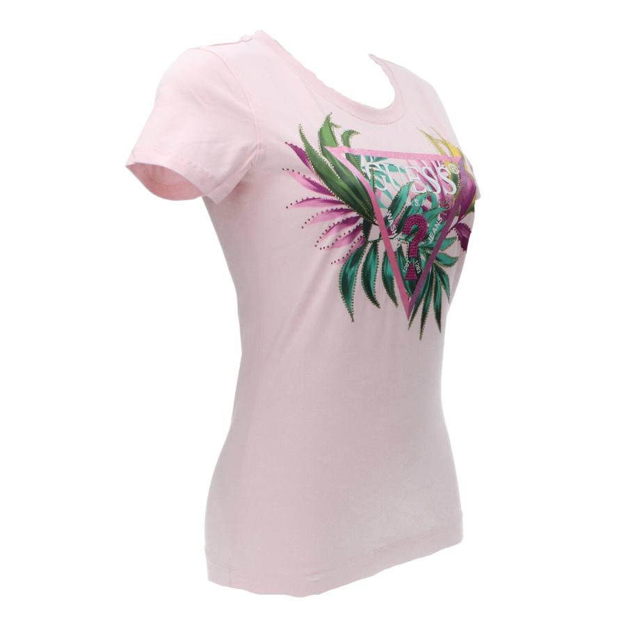 Guess T-shirt CN SS LEAF  TRIANGLE TEE Rosa 2