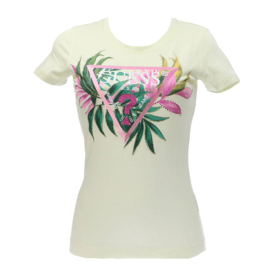 Guess T-shirt CN SS LEAF  TRIANGLE TEE Giallo 1