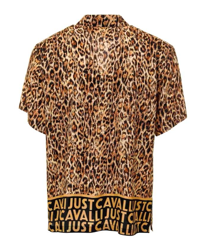 Just Cavalli Camicia  PLACED LEO + WRIT SHIRTS TWILL marrone 3
