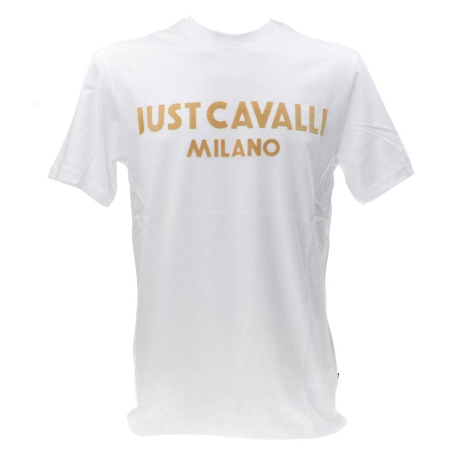 Just Cavalli T-shirt 78PM601 R TONAL LOGO FLOCK  Bianco 1