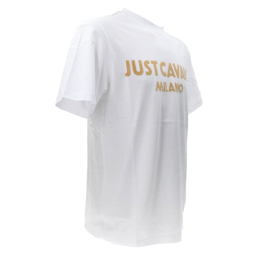 Just Cavalli T-shirt 78PM601 R TONAL LOGO FLOCK  Bianco 2