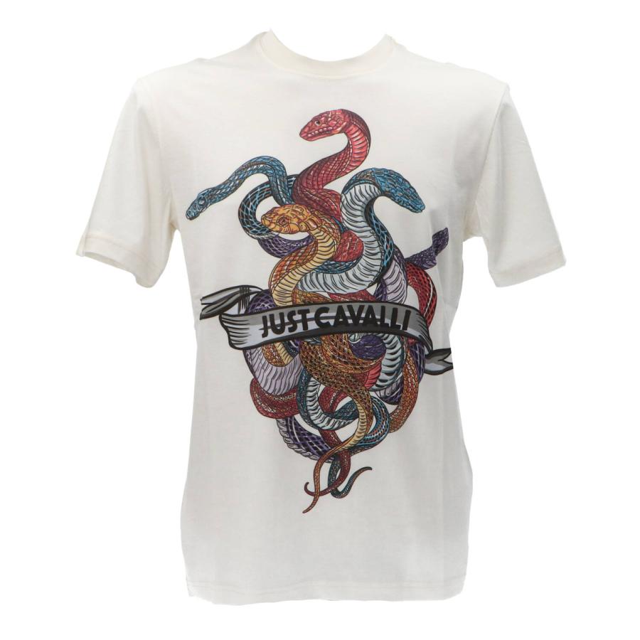 Just Cavalli T-shirt 78PM601 R SNAKE HEART  Off White 1