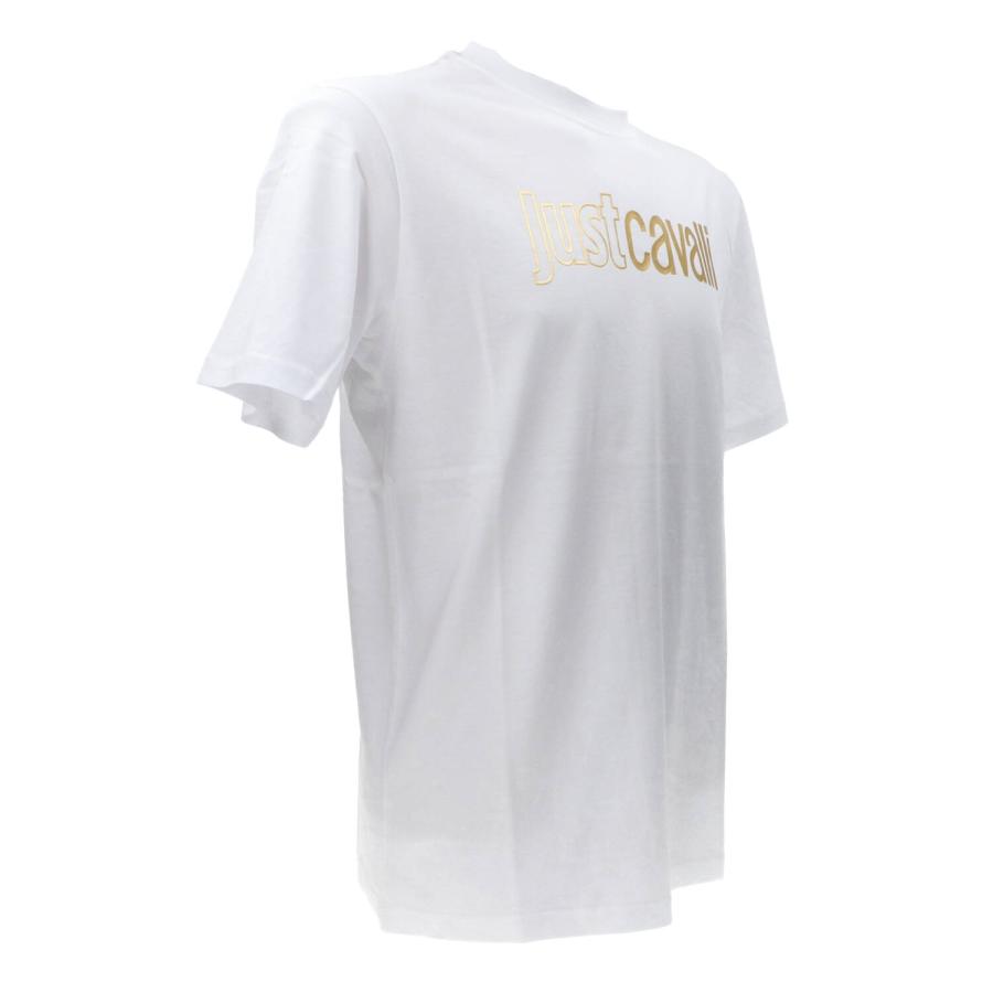 Just Cavalli T-shirt LOGO GOLD MAT  COTTON JERSEY  Bianco 2