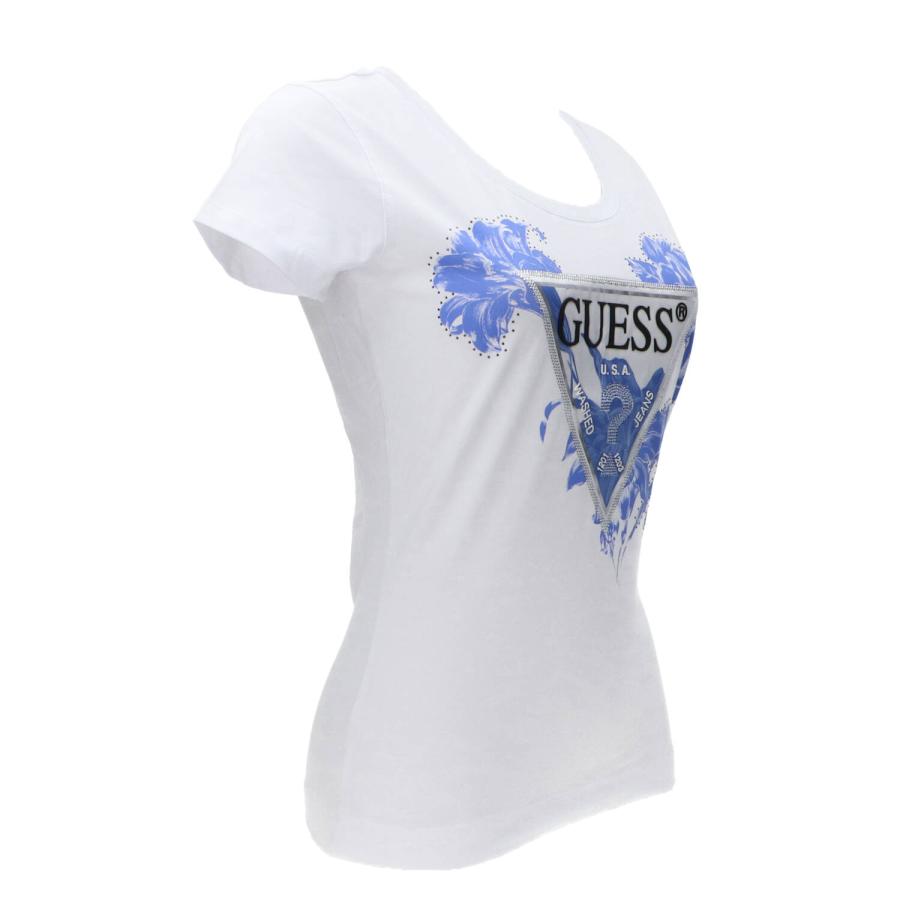 Guess T-shirt SS CN FLOWER TRIANGLE TEE Bianco 2