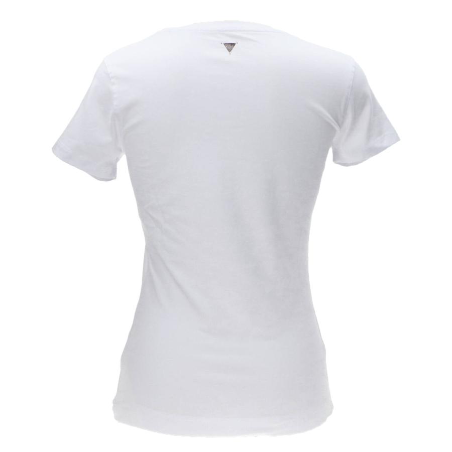 Guess T-shirt SS CN FLOWER TRIANGLE TEE Bianco 3