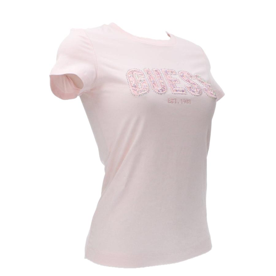 Guess T-shirt CN SS LOGO LACE TEE Rosa 2