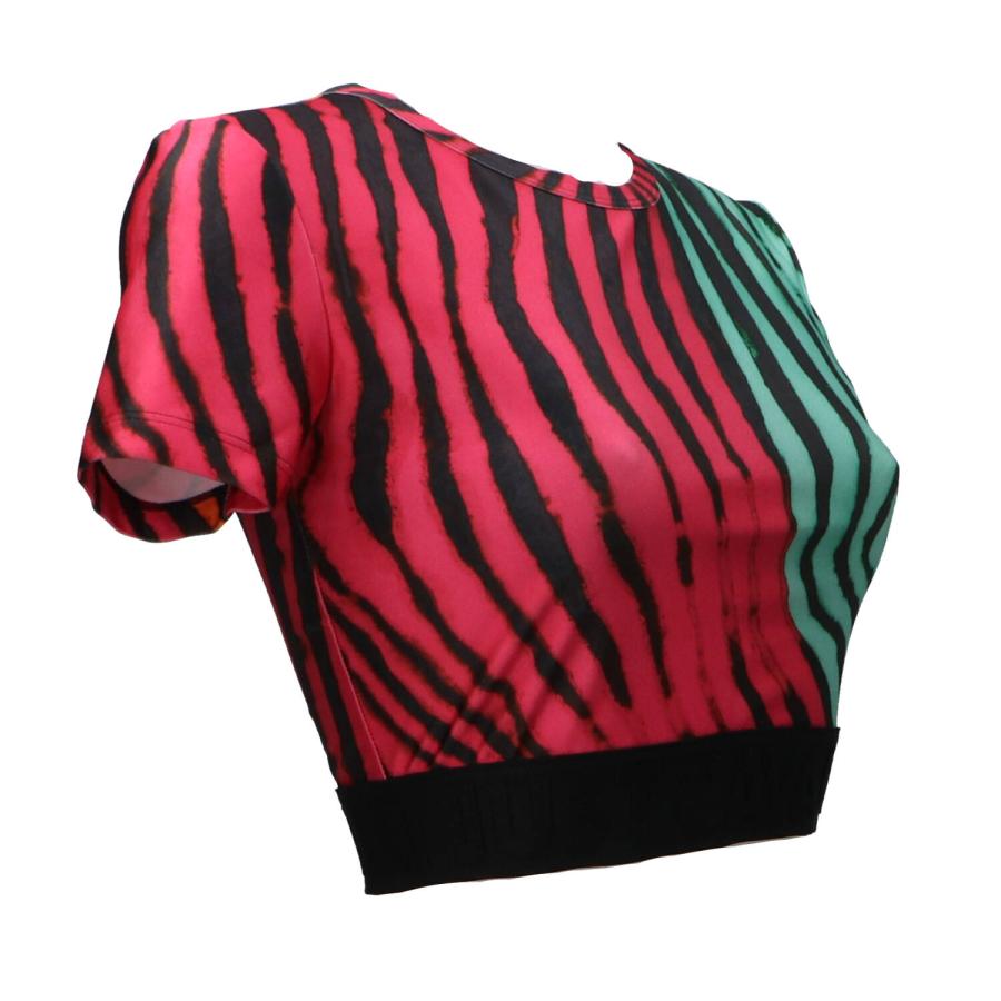 Just Cavalli Top 78PW620 CROP T-SHIRT LYCRA PRINT TIGER Multicolore 2