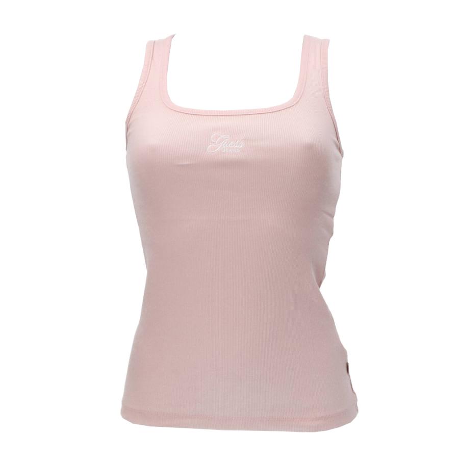 Guess Canotte GJ TANK TOP SLIM RIB EMBRO Rosa 1