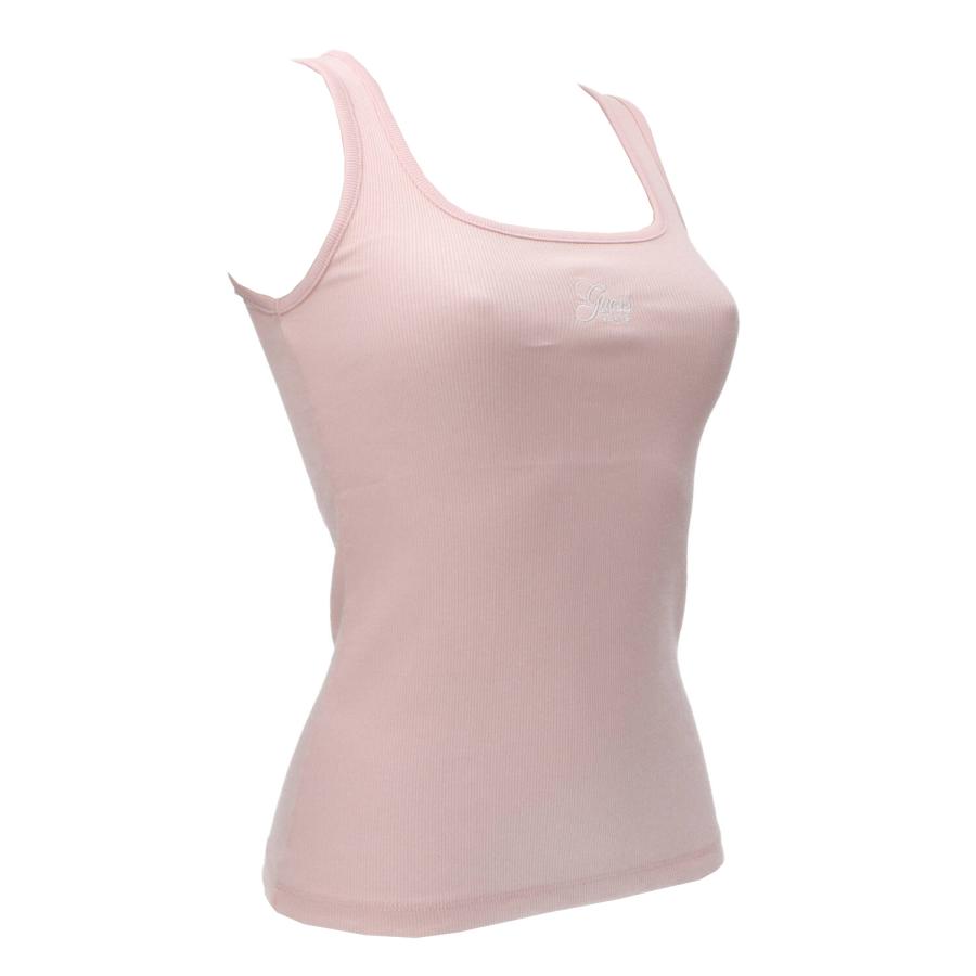 Guess Canotte GJ TANK TOP SLIM RIB EMBRO Rosa 2
