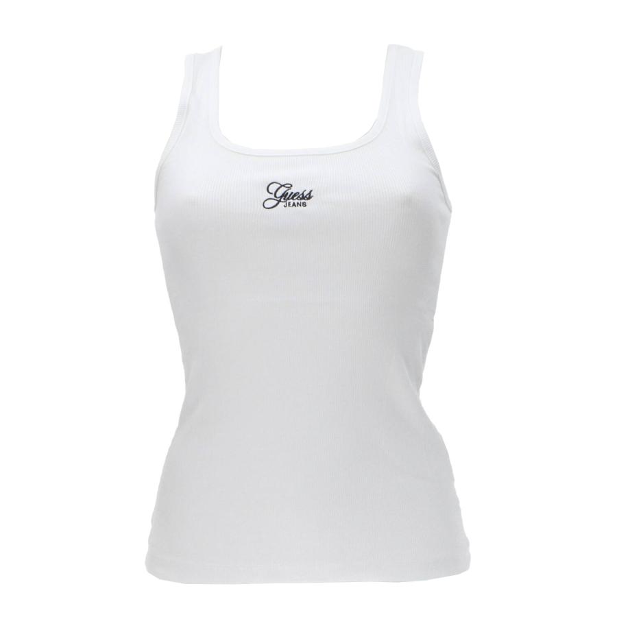 Guess Canotte GJ TANK TOP SLIM RIB EMBRO Bianco 1