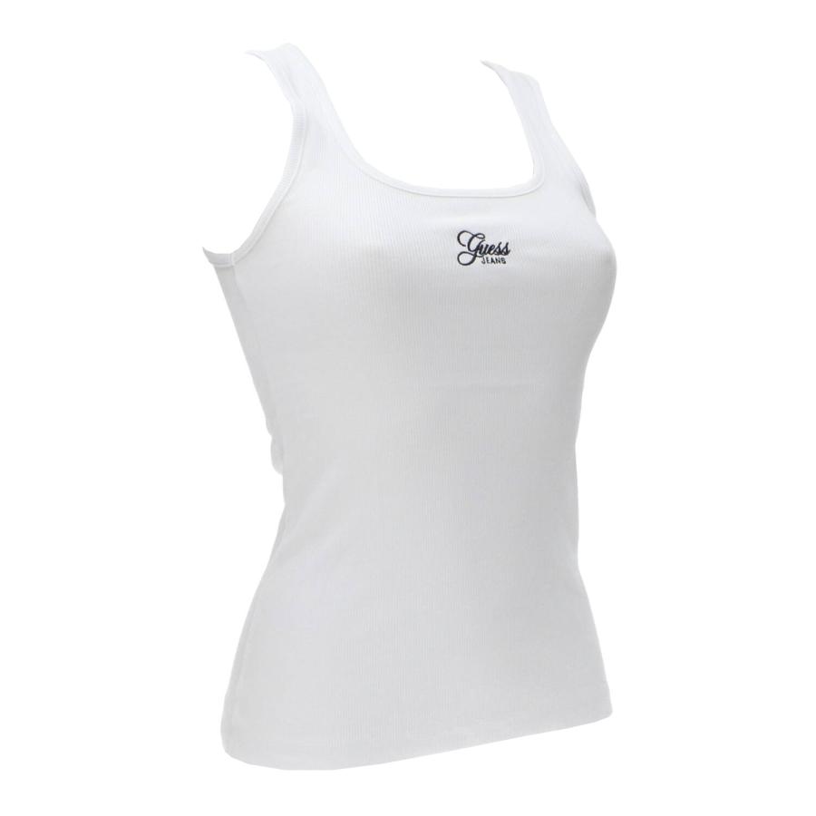 Guess Canotte GJ TANK TOP SLIM RIB EMBRO Bianco 2
