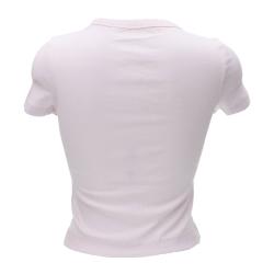 T-shirt SS CN RIB LOGO TEE Rosa