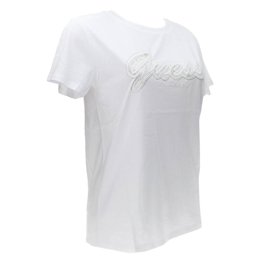 Guess T-shirt SS SCRIPT LACE LOGO EASY TEE Bianco 2